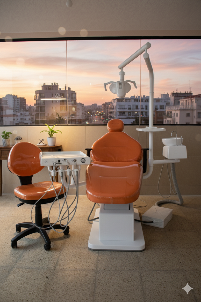 Sillón odontológico Dentalecsa PRO color naranja
